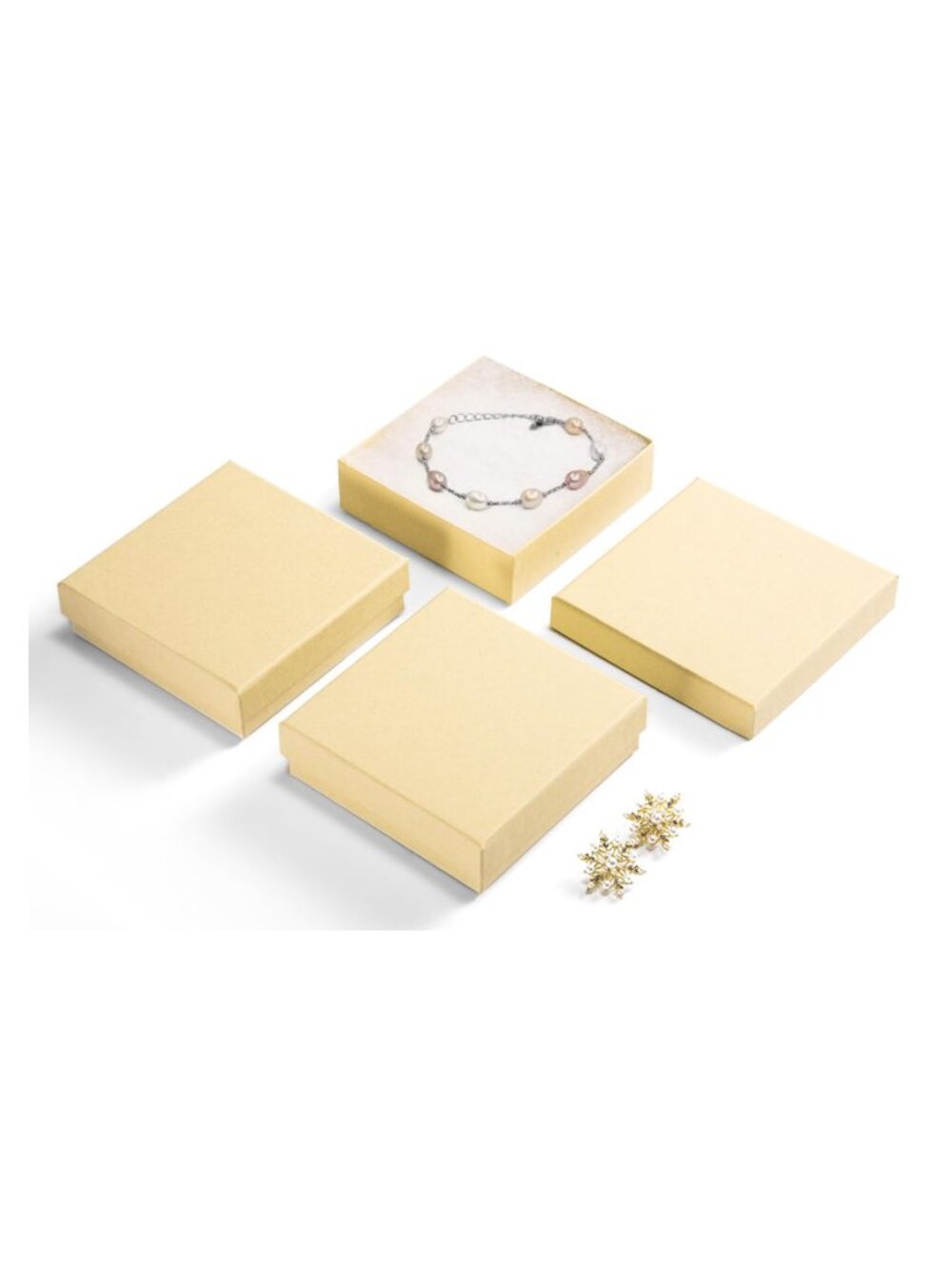 Jewelry Gift Boxes 3.5x3.5x1 Matte Brown 20 Pcs Cotton Filled Lids